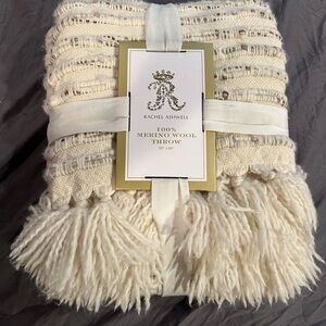 Rachel Ashwell Cream Merino Wool Throw